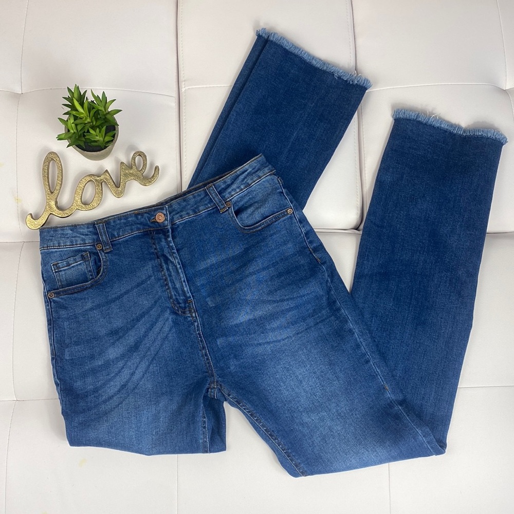 ASOS Parisian High Rise Raw Hem Bootcut Jeans Size 10